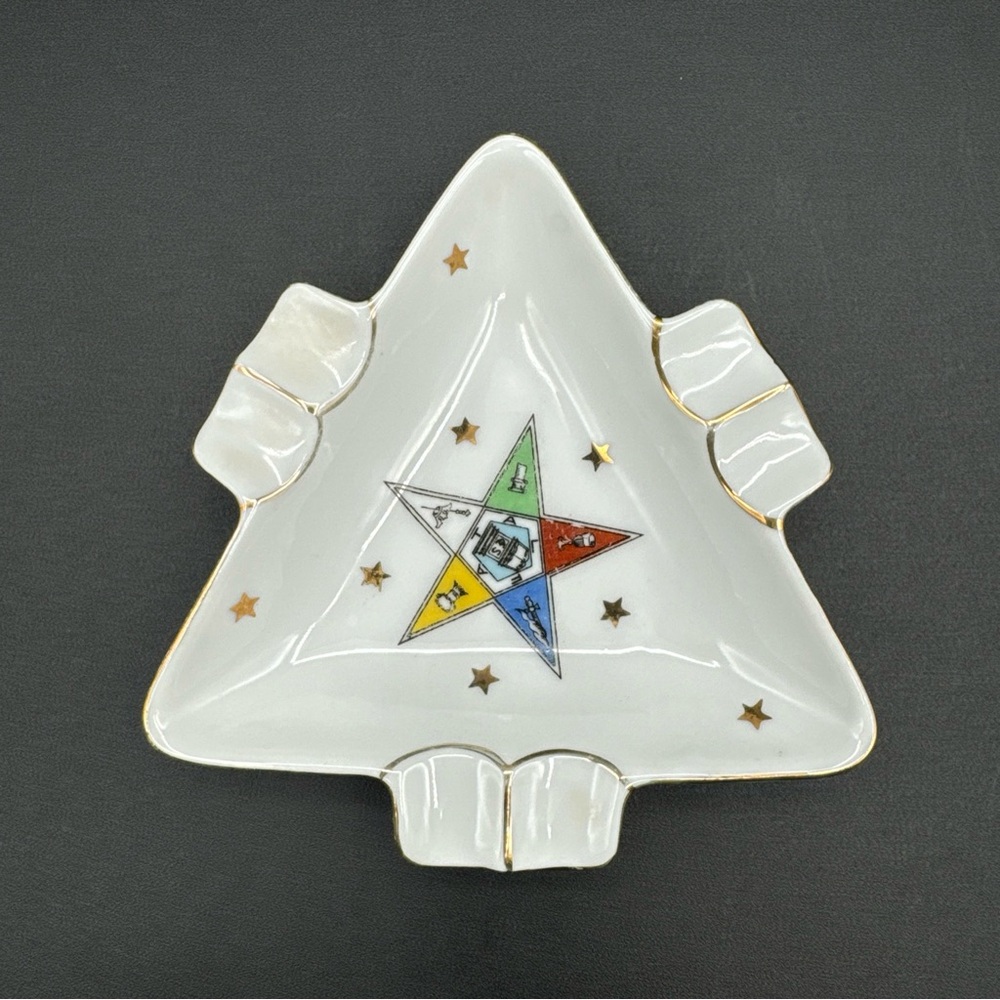OES Vintage Lefton Masonic Order of The  Eastern Star Ceramic Ashtray